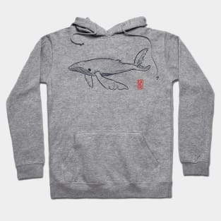 Watercolour Whale (lineart) Hoodie